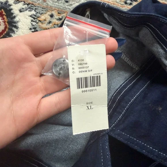 Anthropologie Navy Blue Backless Denim Dress - Picture 2 of 2